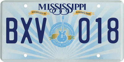 MS license plate BXV018