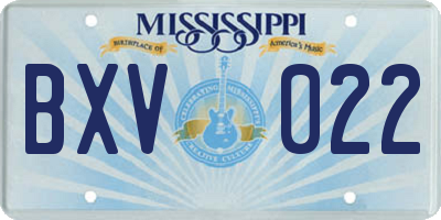 MS license plate BXV022