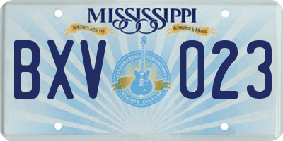 MS license plate BXV023