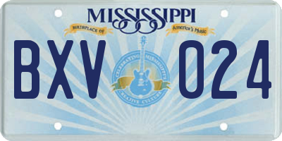 MS license plate BXV024