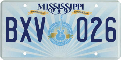 MS license plate BXV026