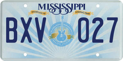 MS license plate BXV027