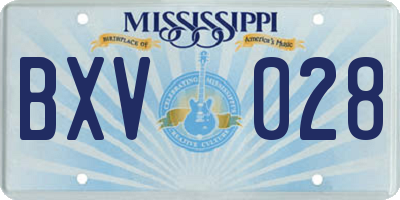MS license plate BXV028