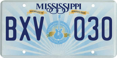 MS license plate BXV030