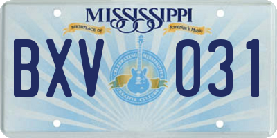 MS license plate BXV031
