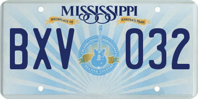 MS license plate BXV032
