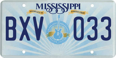 MS license plate BXV033