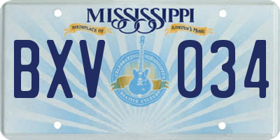 MS license plate BXV034