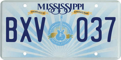 MS license plate BXV037