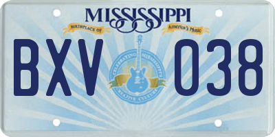 MS license plate BXV038