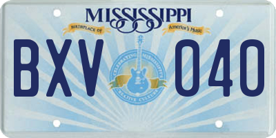 MS license plate BXV040