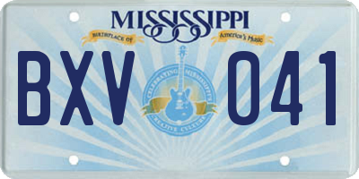 MS license plate BXV041