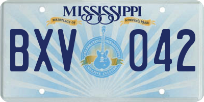 MS license plate BXV042