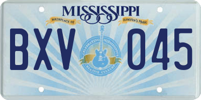 MS license plate BXV045