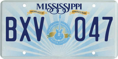 MS license plate BXV047