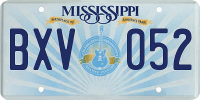 MS license plate BXV052