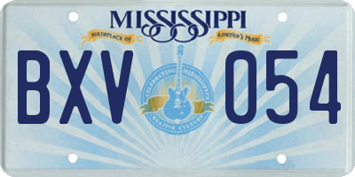 MS license plate BXV054