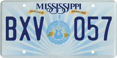 MS license plate BXV057