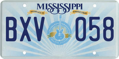 MS license plate BXV058