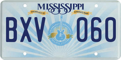 MS license plate BXV060