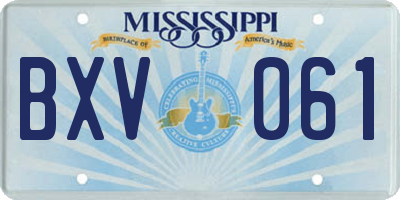 MS license plate BXV061