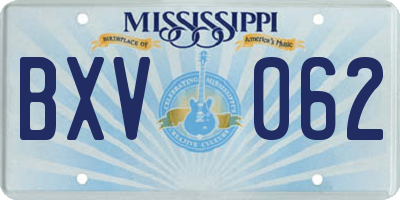 MS license plate BXV062