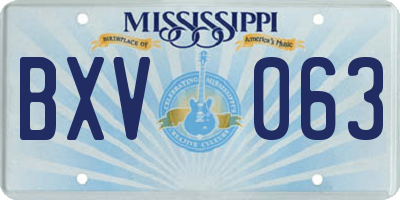 MS license plate BXV063