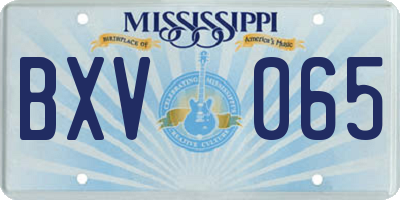 MS license plate BXV065