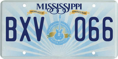 MS license plate BXV066