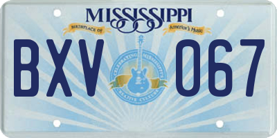 MS license plate BXV067