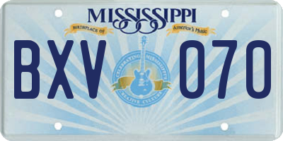 MS license plate BXV070