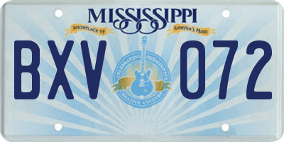 MS license plate BXV072