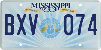 MS license plate BXV074