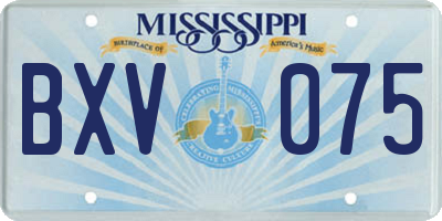 MS license plate BXV075