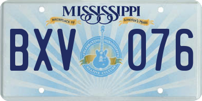 MS license plate BXV076