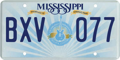 MS license plate BXV077
