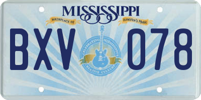 MS license plate BXV078