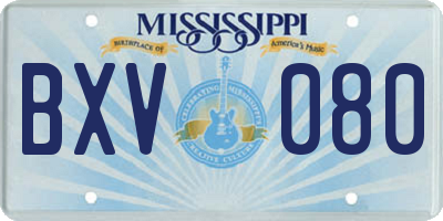 MS license plate BXV080
