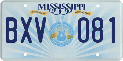 MS license plate BXV081