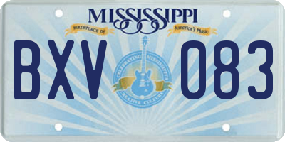 MS license plate BXV083
