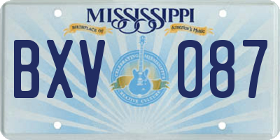 MS license plate BXV087
