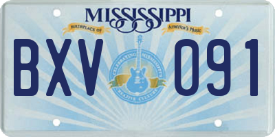 MS license plate BXV091