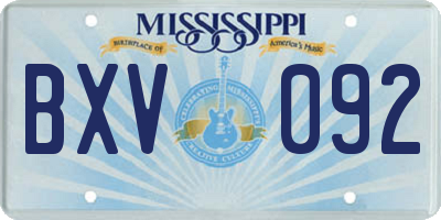 MS license plate BXV092