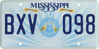 MS license plate BXV098