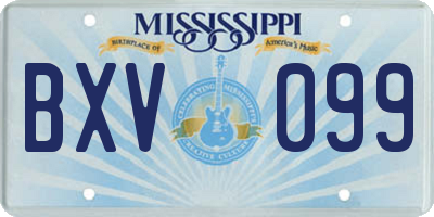 MS license plate BXV099