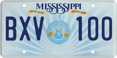 MS license plate BXV100
