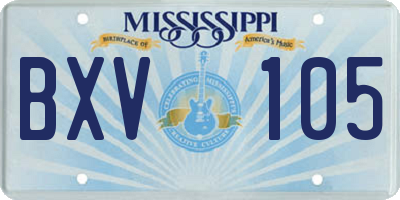 MS license plate BXV105