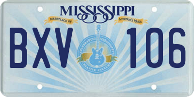 MS license plate BXV106
