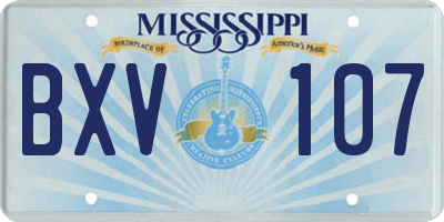 MS license plate BXV107