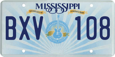 MS license plate BXV108